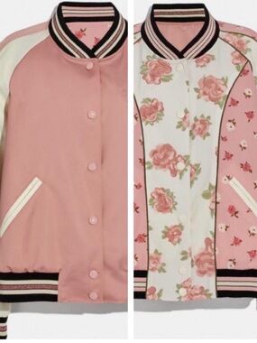 Coach Reversible Satin Varsity Jacket,